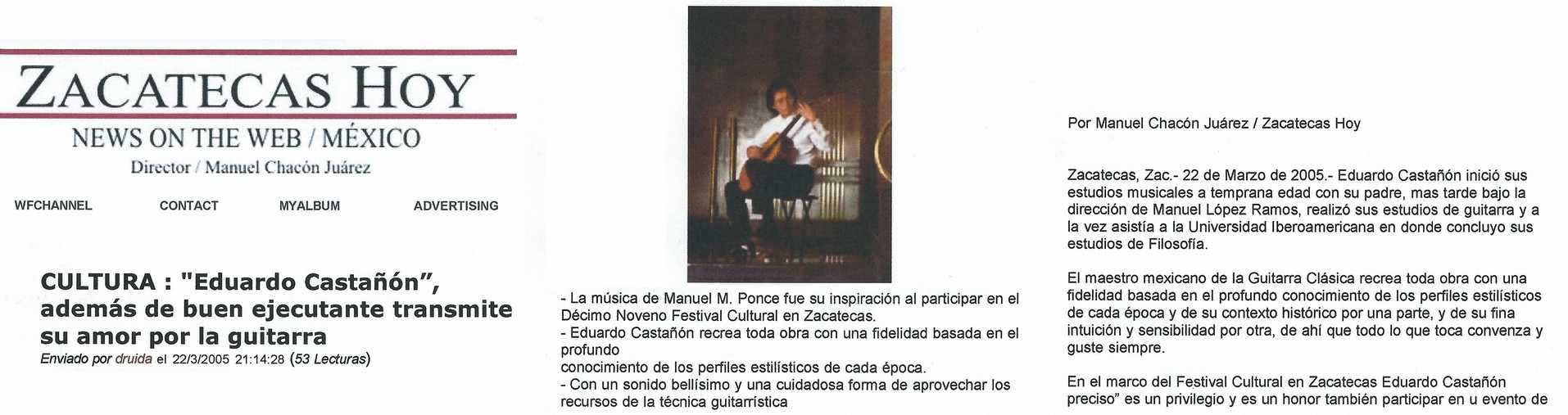 Zacatecas Hoy Cultura
